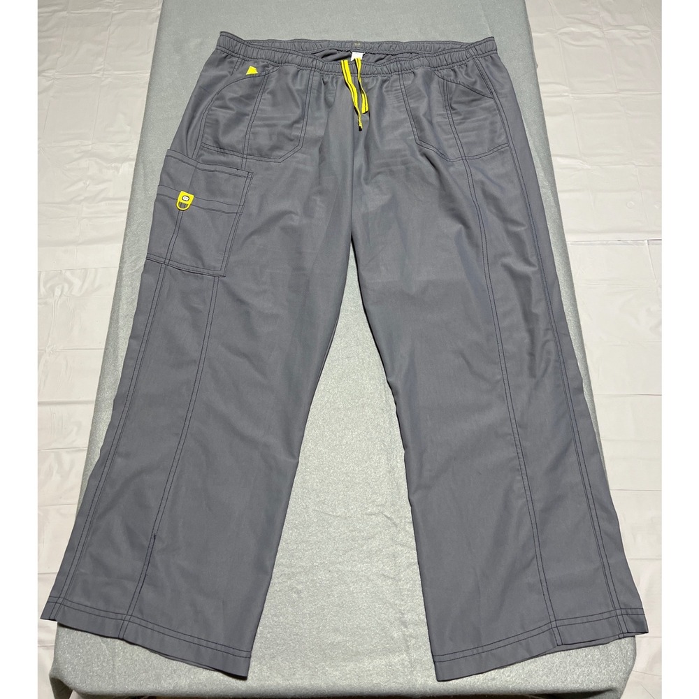 Spread Good Cheer Womens Grey Scrub Pants Cargo Utility Plus Size 2PX 20/22